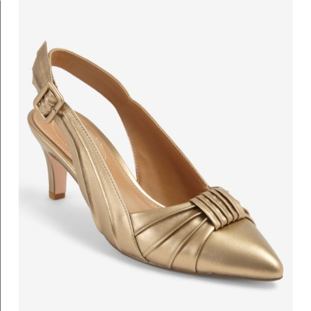 Comfortview Gold Slingback Heels